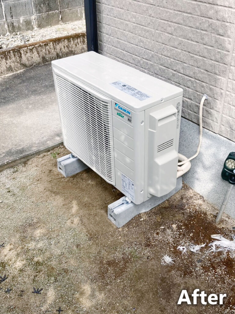 エアコン交換後室外機