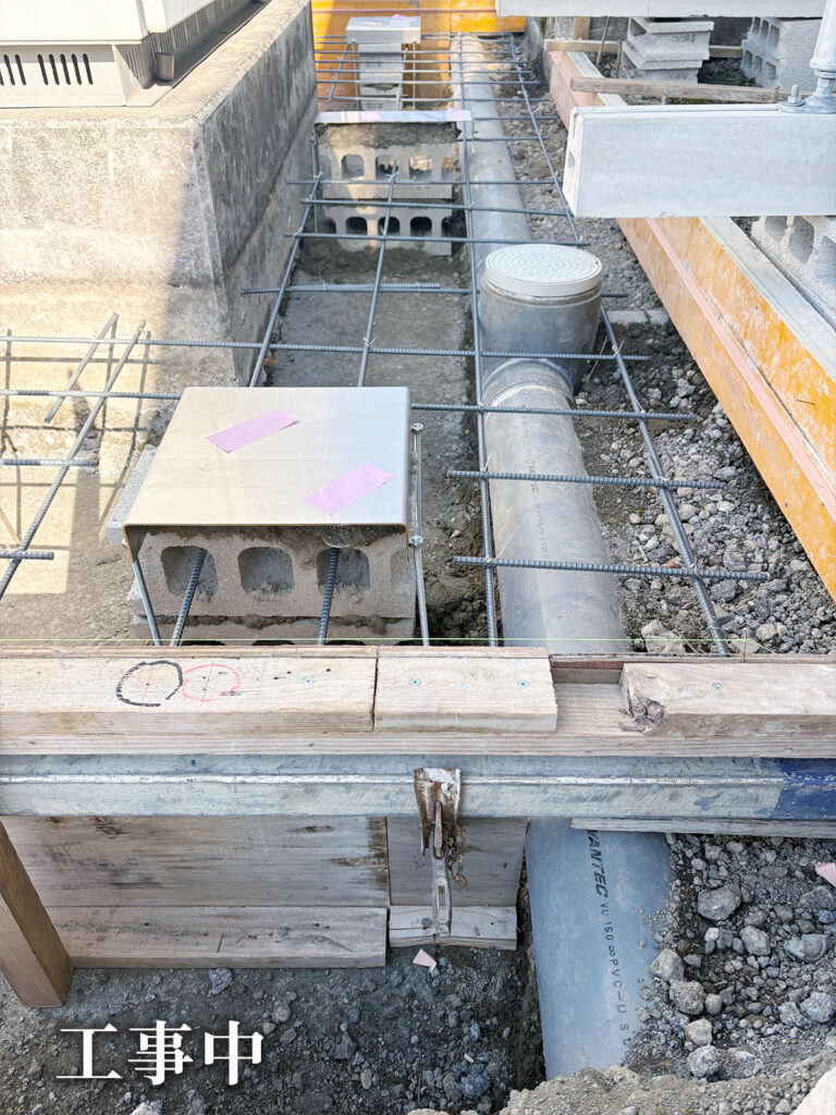 変電設備止水番取付土台作り